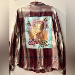 Britney Spears Upcycled flannel shirt 3X